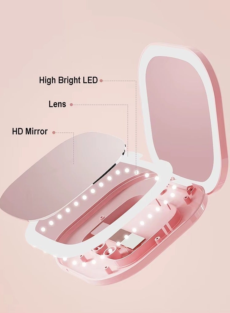 Foldable LED Makeup Mirror. 3 Light Modes. 1X + 3X View. - Image 4